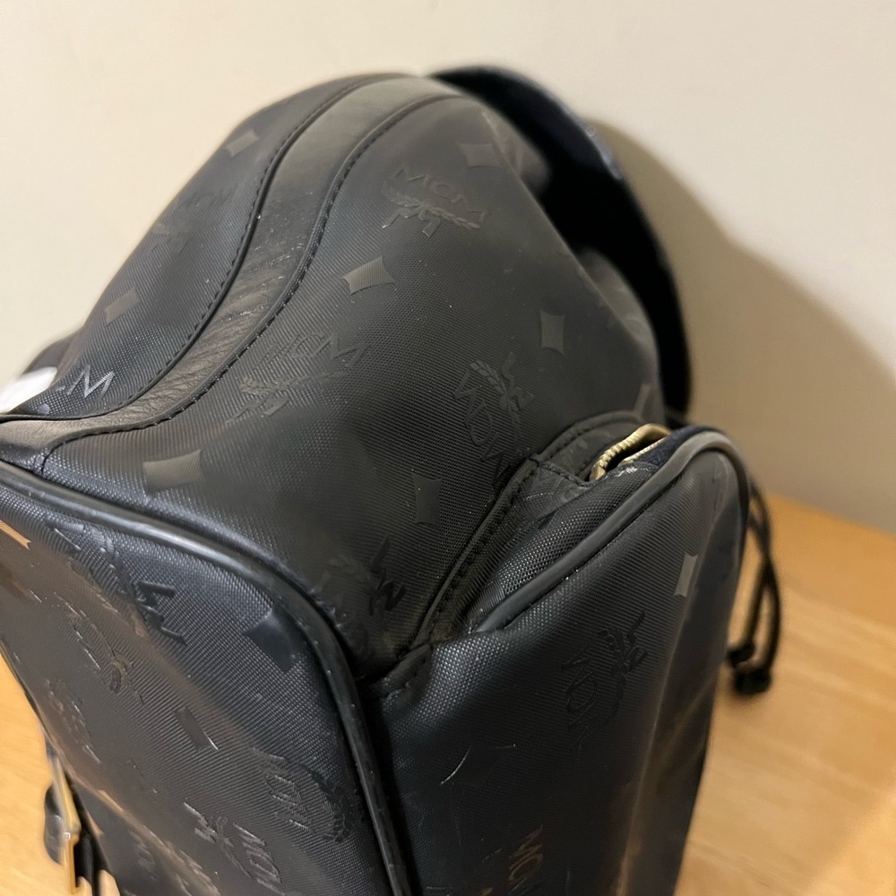 MCM Black Logo Backpack - Picture 7 of 13